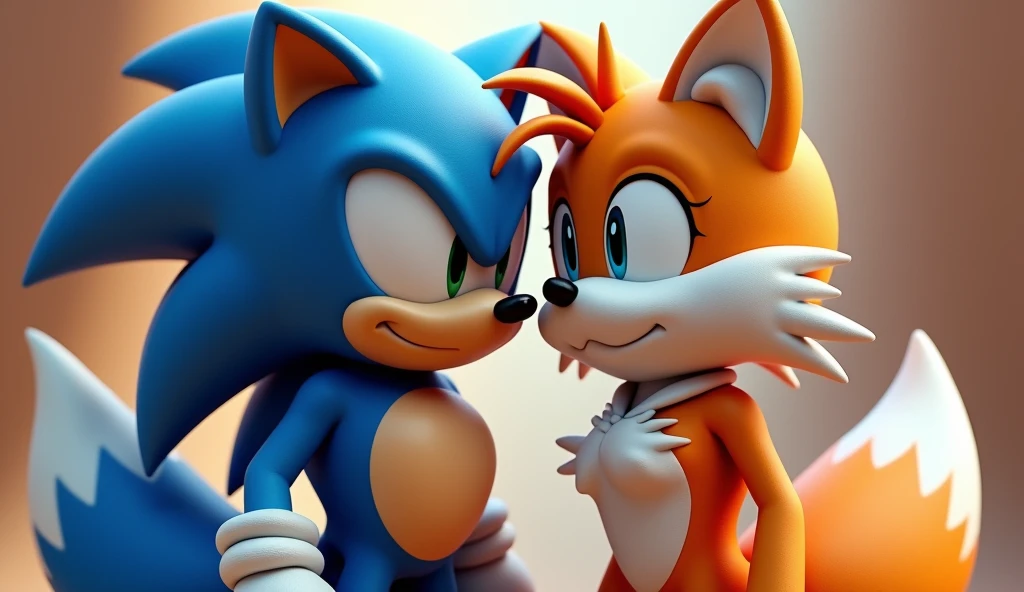 Sonic the hedgehog and tails the fox transformed intooversize sexualized, big, fat, plump, thick, sissy, bimbo, blowup, sex dolls, with a tiny sissy, clit, penis, stylized photorealistic,