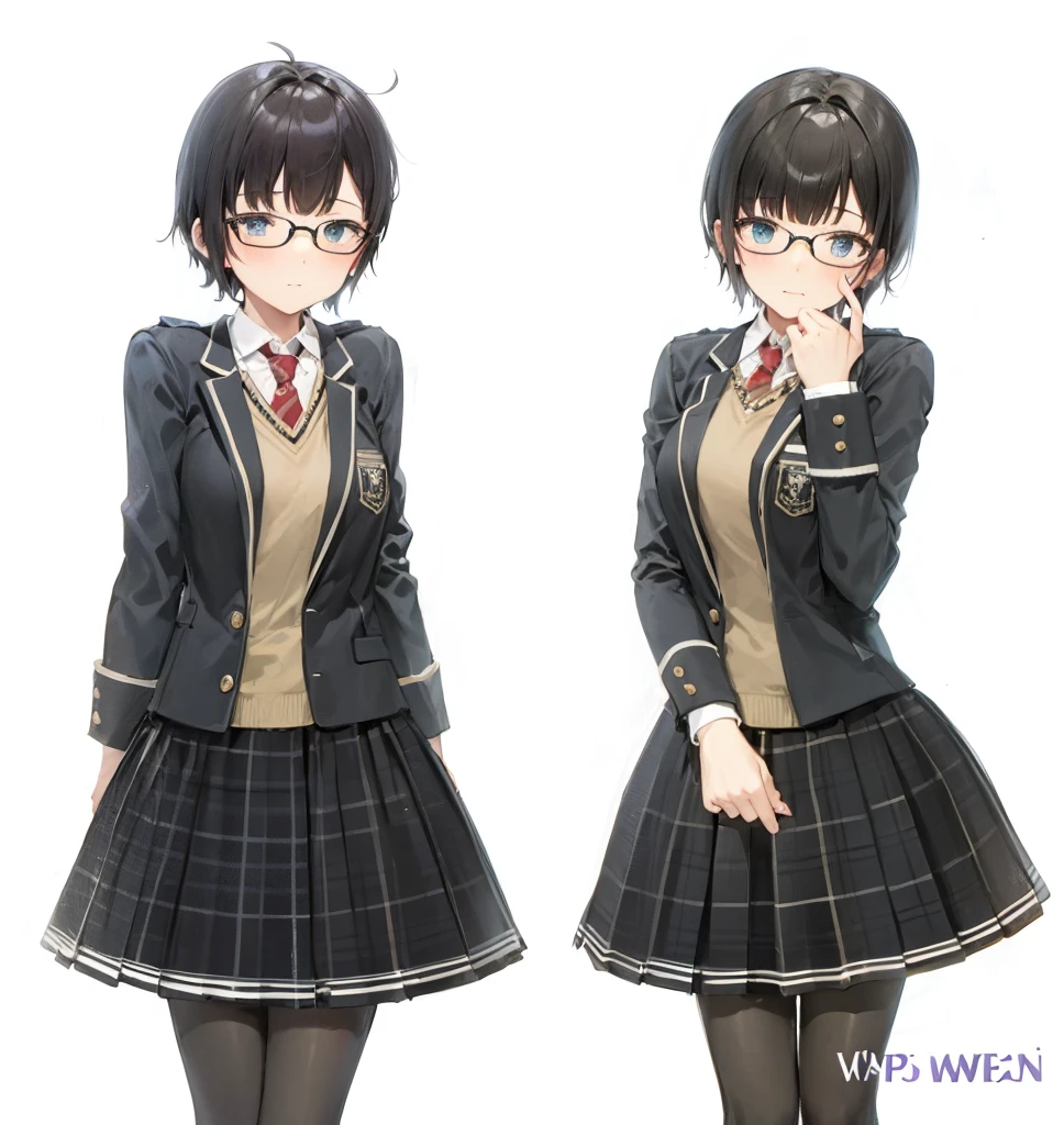 twins with short black hair and glasses