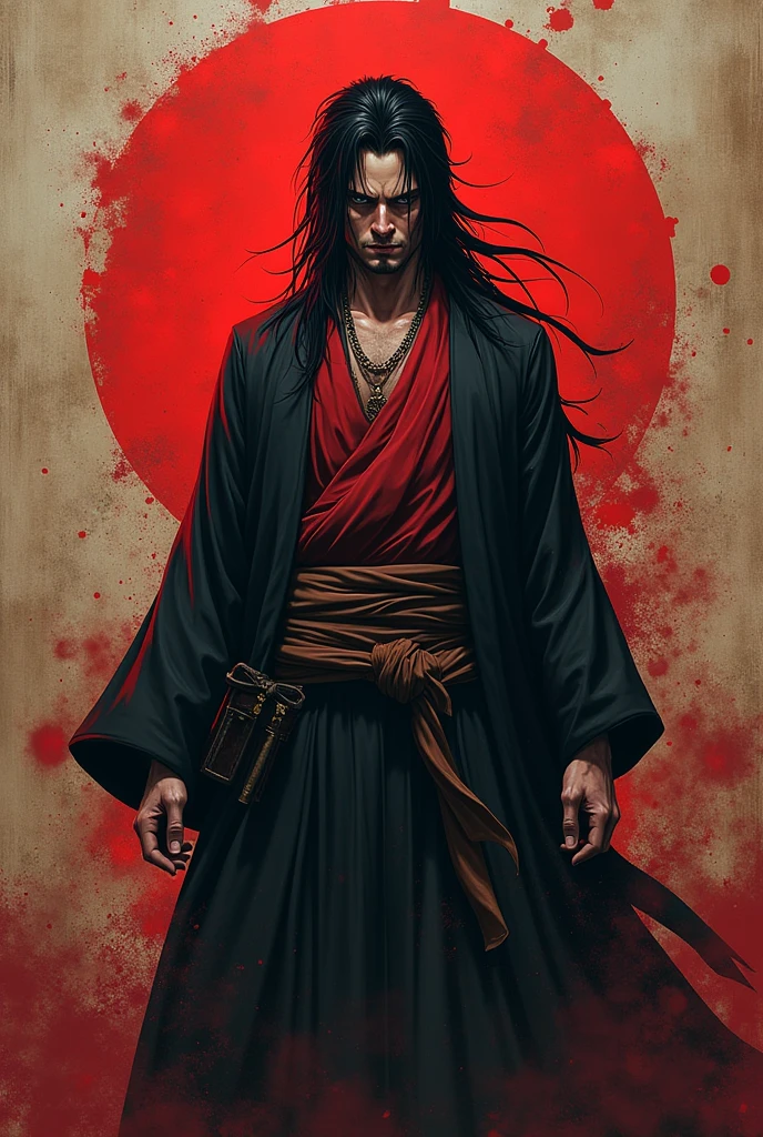 create a very brutal Kenpachi Zaraki image for a cover