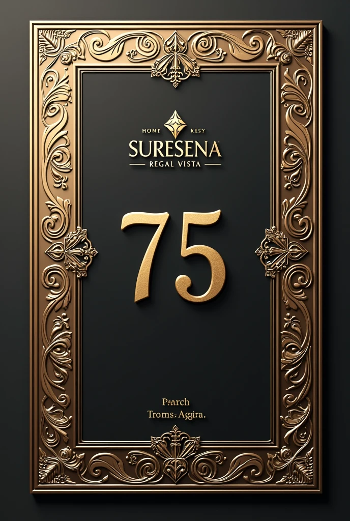 Create a room key card of room no. 75 of Suresena regal vista hotel taj ganj agra