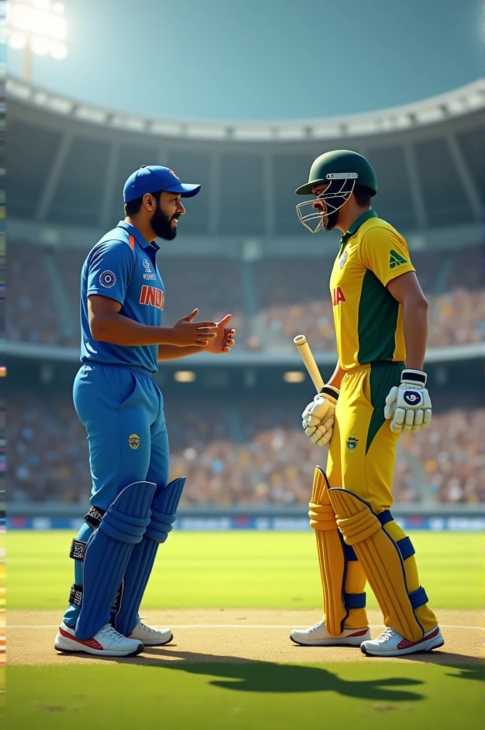 Rohit Sharma fighting with David Warner