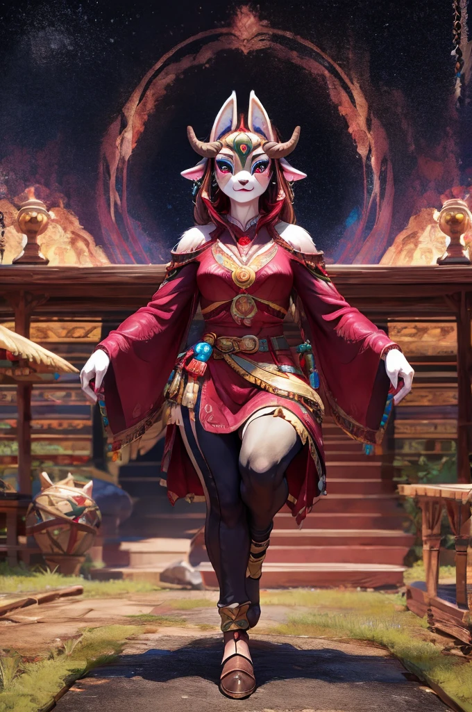 Anthropomorphic feminine kitsune-satyr enchantress. full body Official Art – An Award-Winning Digital Masterpiece In 4K Ultra HD, Extreme Detail And Intricate Realism. Symmetrical Face. This Concept Art Brought To Life By The Hands Of Artists Like Wlop & Artgerm In A Stunning 2D Vector Illustration. Breath of the wild. Background Is A Panoramic Vista.
