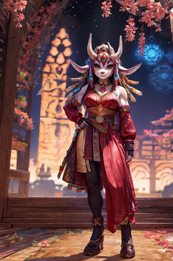 Anthropomorphic feminine kitsune-satyr enchantress. full body Official Art – An Award-Winning Digital Masterpiece In 4K Ultra HD, Extreme Detail And Intricate Realism. Symmetrical Face. This Concept Art Brought To Life By The Hands Of Artists Like Wlop & Artgerm In A Stunning 2D Vector Illustration. Breath of the wild. Background Is A Panoramic Vista.