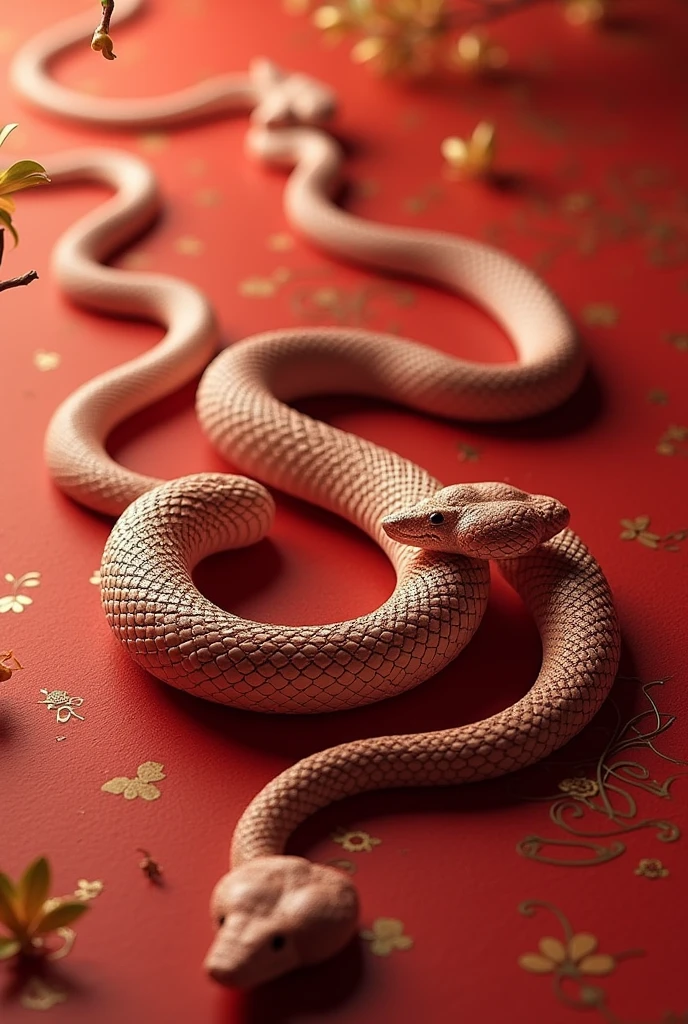 Realistic snakes on angpao packet
