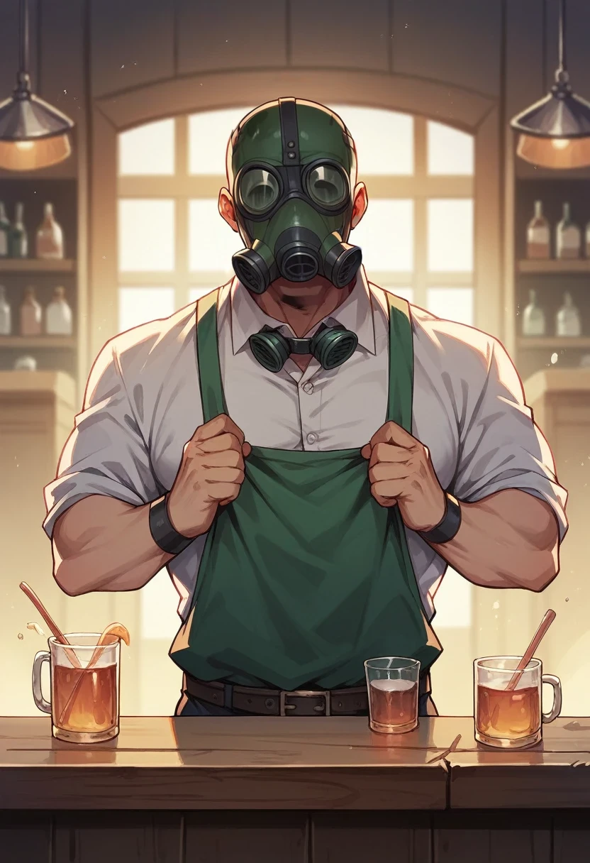 make the gas mask orange
