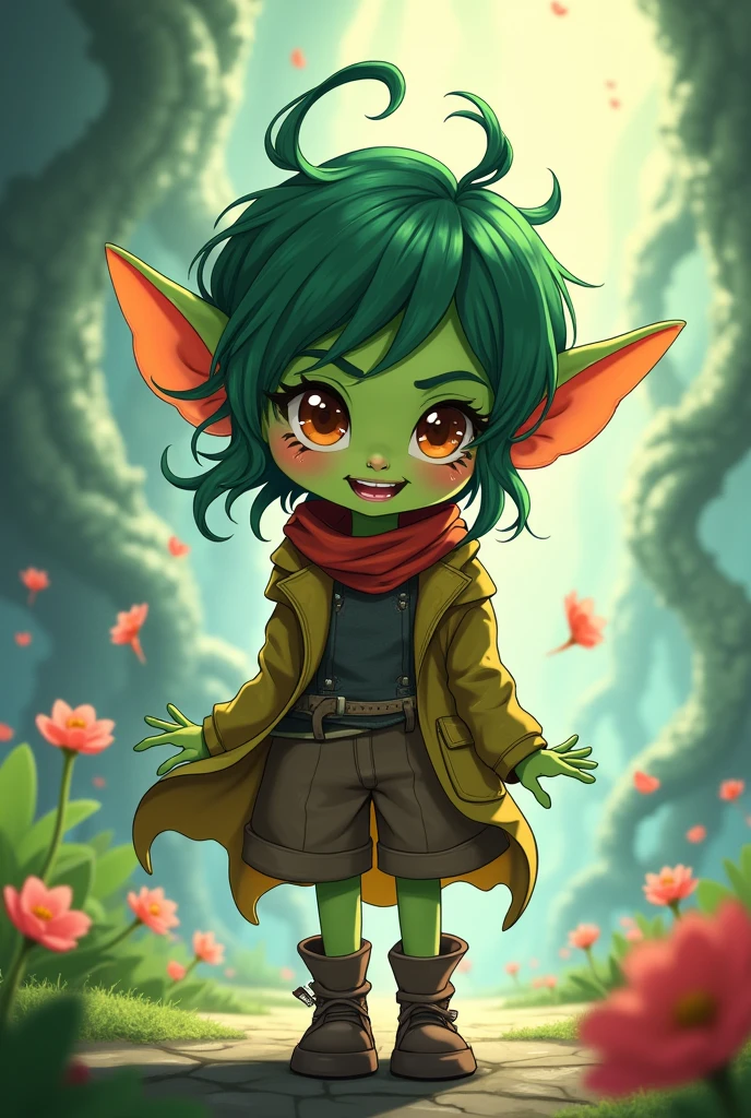Naked anime goblin girl