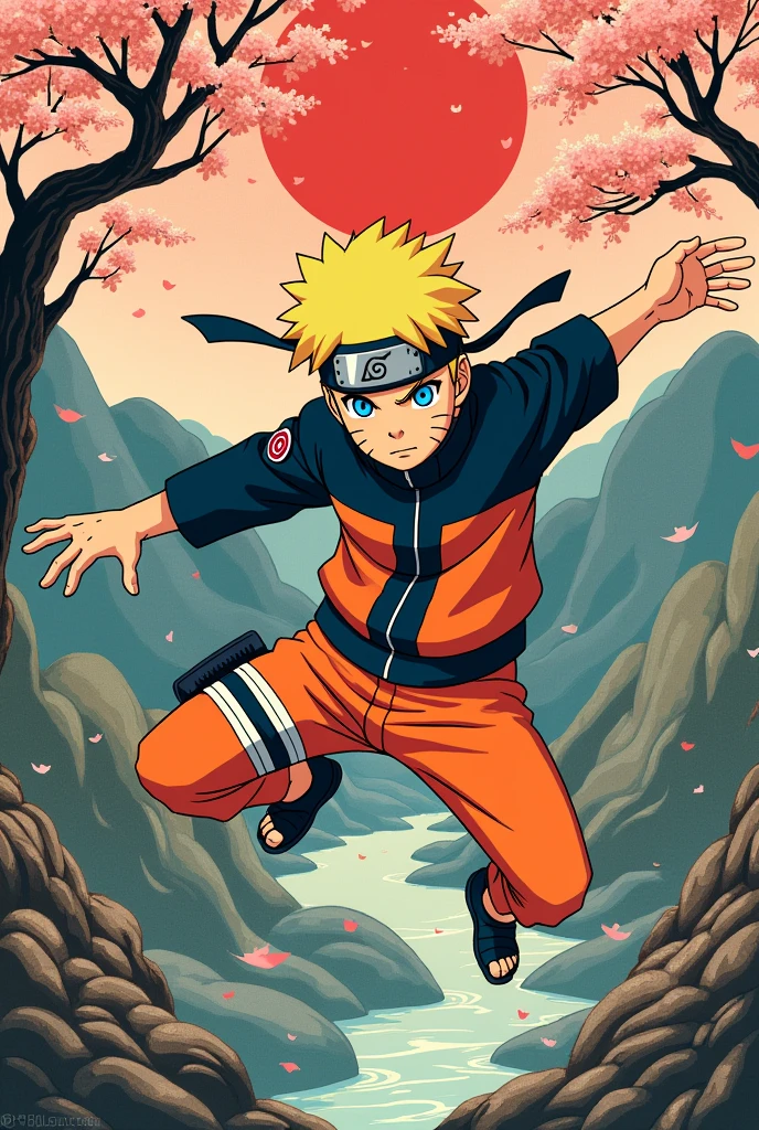 Naruto in the style of Ukiyo-e(comics)Write