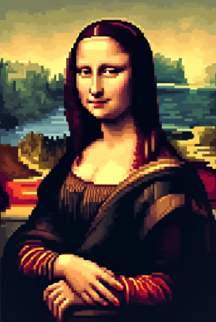 Mona lisa in pixel art form
