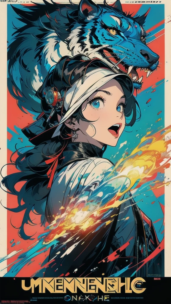 (((masterpiece, highest quality))),(((solo:1.2))),(((1girl:1.2))),32k wallpaper, very detailed, poster, vintage science fiction,(((((geometric cinematic movie poster))))), (bauhaus), shape,(((abstract))),(mid century modern),movie poster,(((((portfolio))))),(((((Close-up))))),(((((bust up))))),((((more various angle)))),(((highlight))),((((heterochromia)))),(((complete. detailed face))),(((Extremely talented))),(((((most complecated machine))))),(((((unlimited mechanic Workaholic))))),(((Absolutely detailed Mighty machines background))),(((Geiger counter))),(((Beautiful vibrant color scheme))),(((((Open your mouth as wide as you can and roar)))))