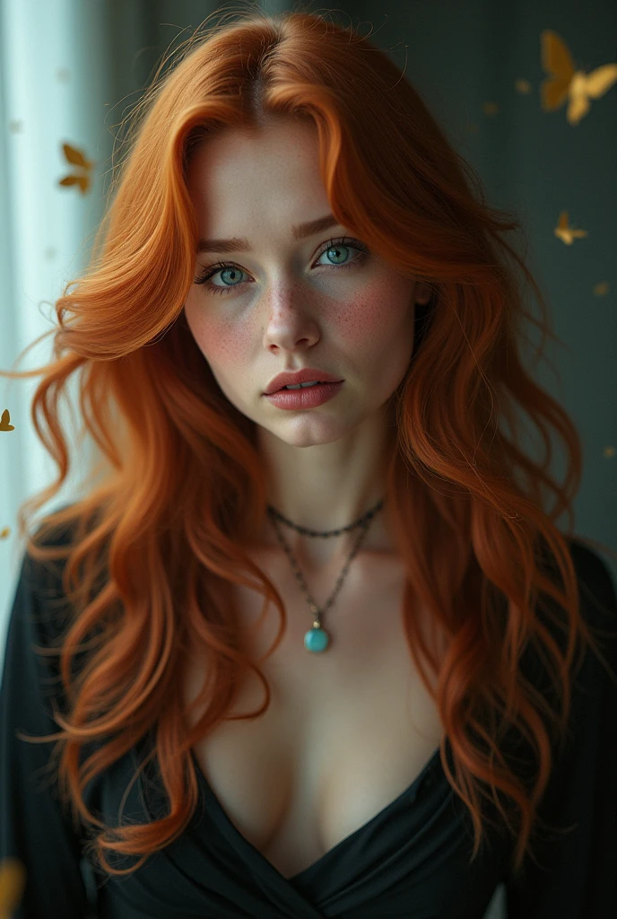 (solo, full body photo:1.3), (action packed:1.3), (haze, fog, mist:1.3), chiaroscuro, best quality, photorealistic, 1woman, (cute), (24yo:1.2), redhead, long ginger hair highly detailed, 1700'S, digital photography, art by artgerm and ruan jia and greg rutkowski surreal painting gold butterfly filigree, broken glass, (masterpiece, sidelighting, finely detailed Fashionable eyes: 1.2) (perfect oval large eyes that gazes at the viewer), beautiful detailed face, blue gorgeous perfect eyes, (blonde hair ponytail), (attractive young woman:1.3), (thick amazing hair), (seductive:1.1), (blushing:1.1)