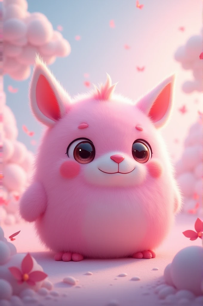 The monster has pink fur.