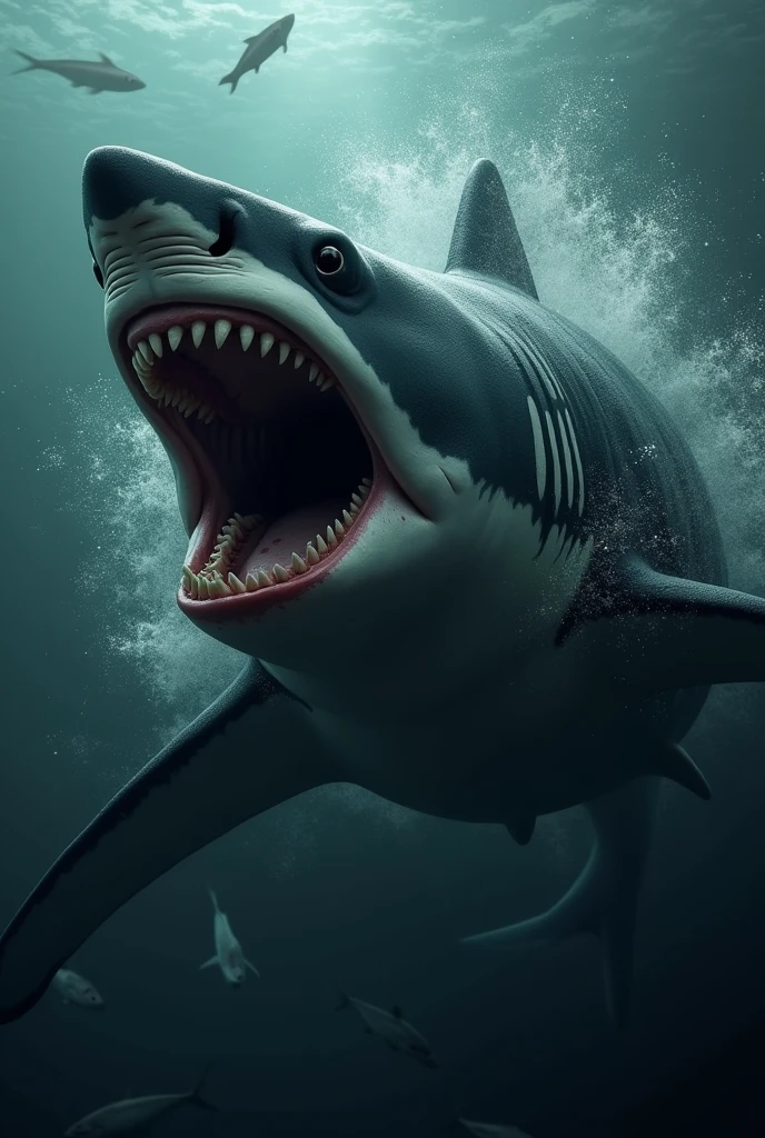 Shark dangerous mouth black wing