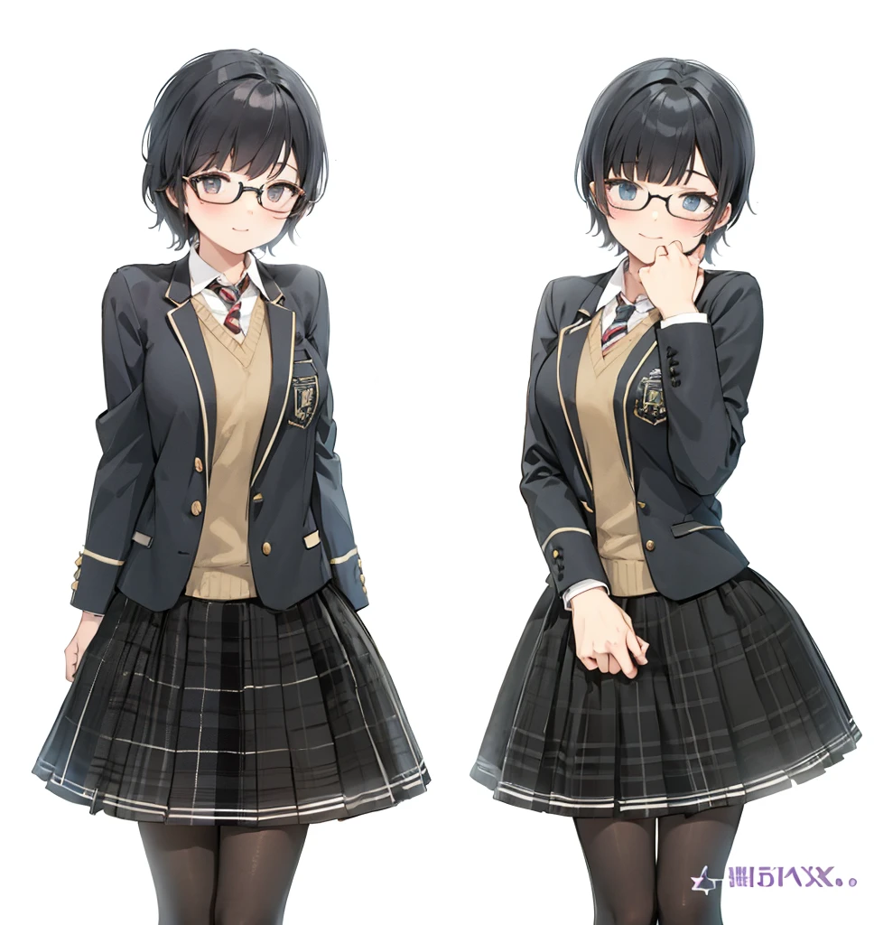 twins with short black hair and glasses