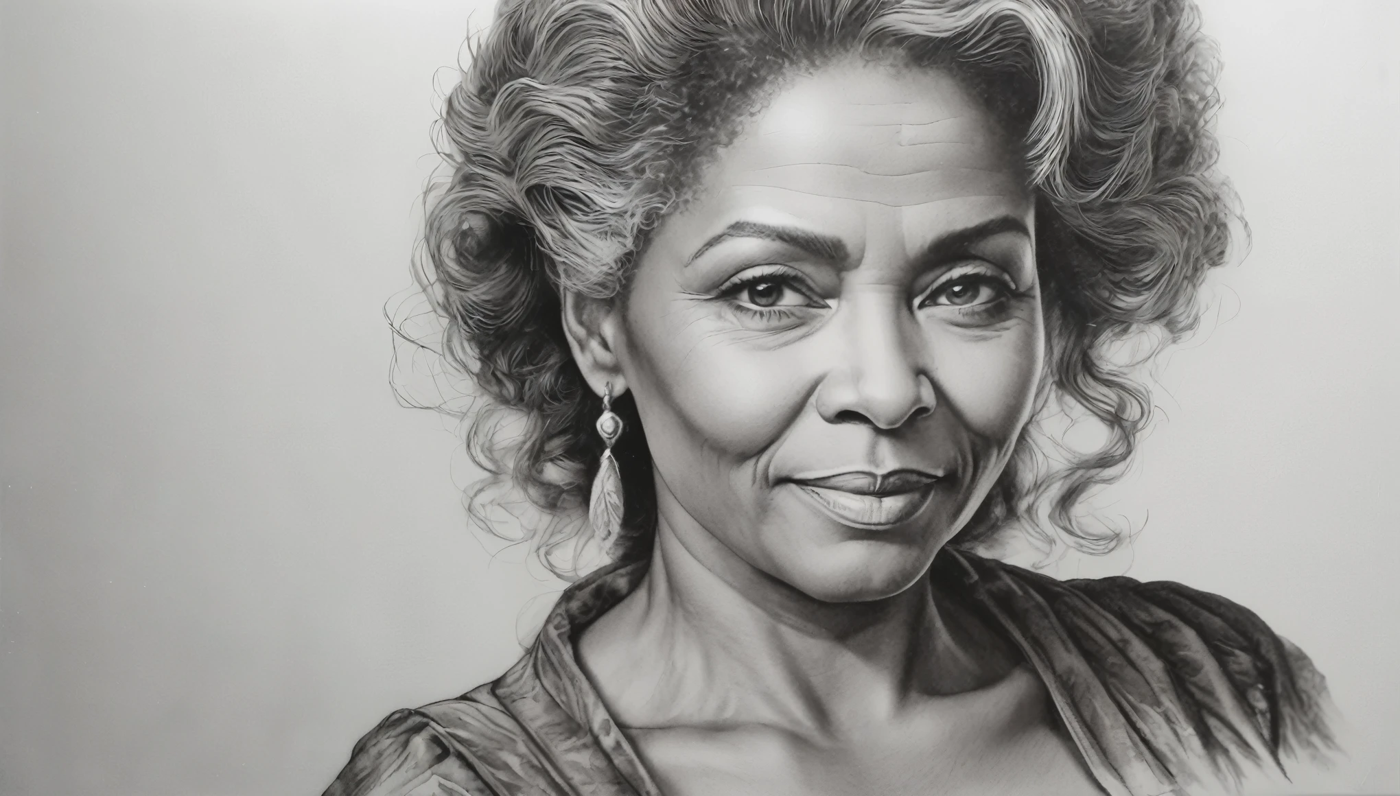sketching,character sketch,Black and white painting,Sharpen, intaglio, closeup cleavage, Best quality, Ultra-detailed, Photorealistic 1.4, Super detailed skin, Natural hair color, (1 American woman), 66 years old,(Solo),traditional garb