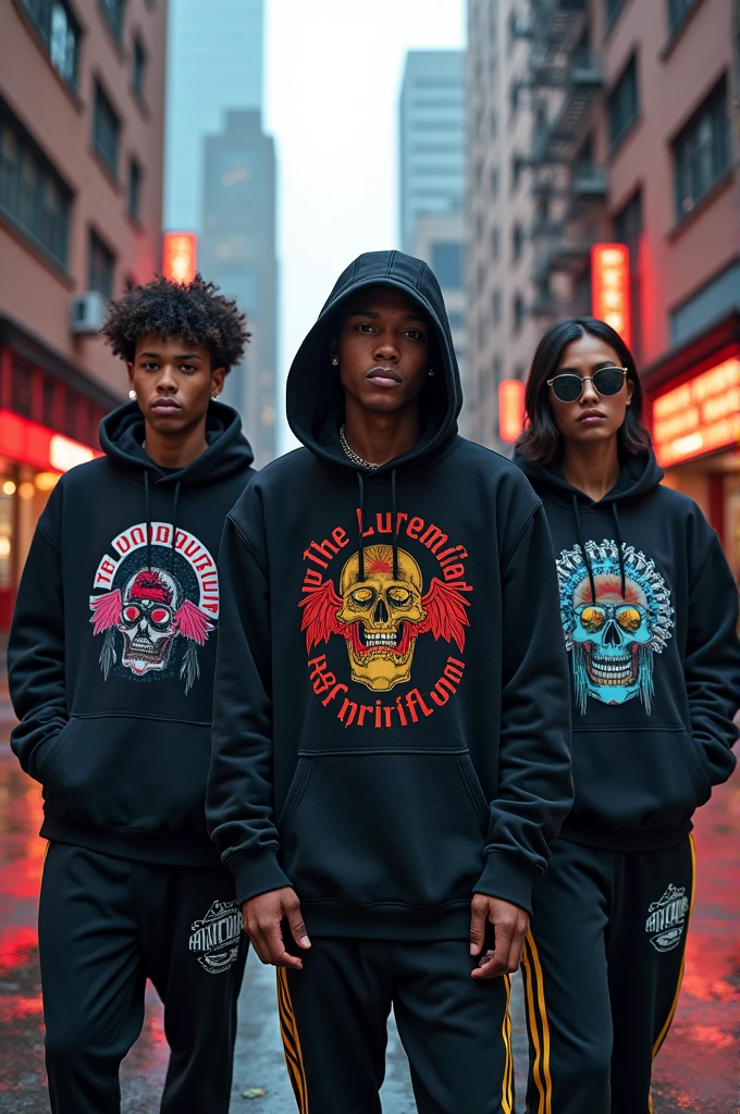 Streetwear clothing with modern logos 