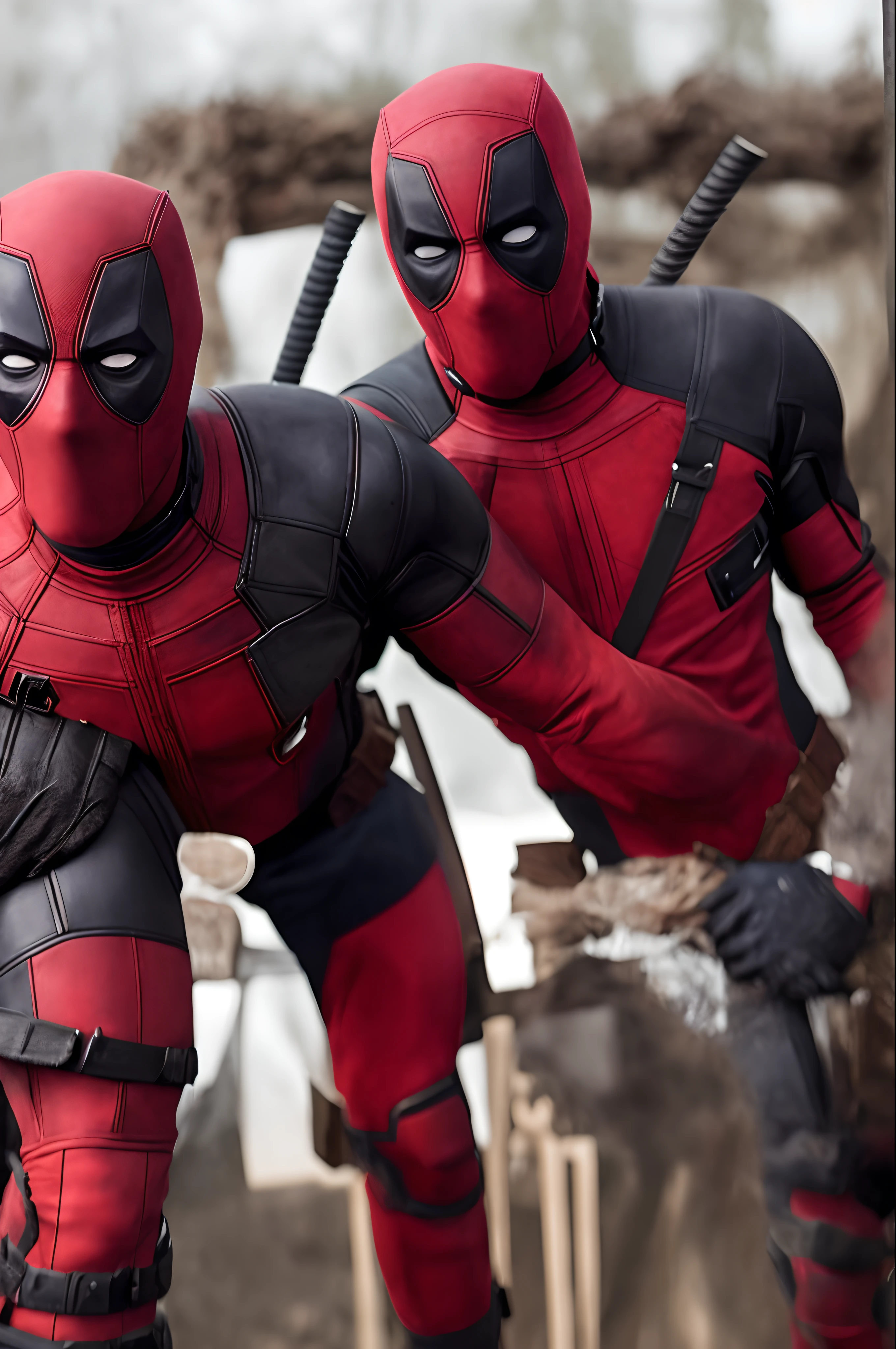 Chris Evans bending over naked in front of Deadpool