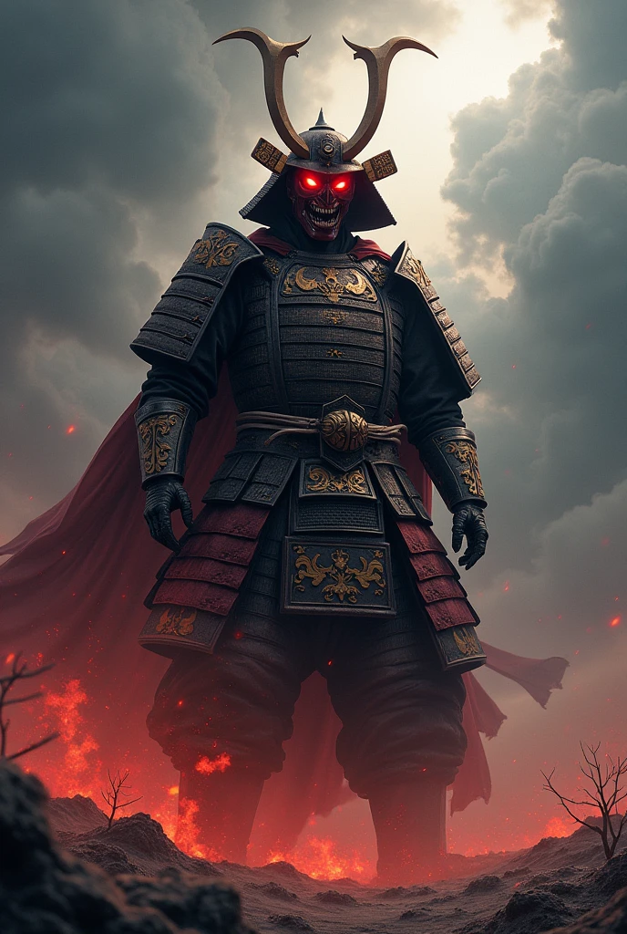 Samurai of the Sengoku period, looking like Satan