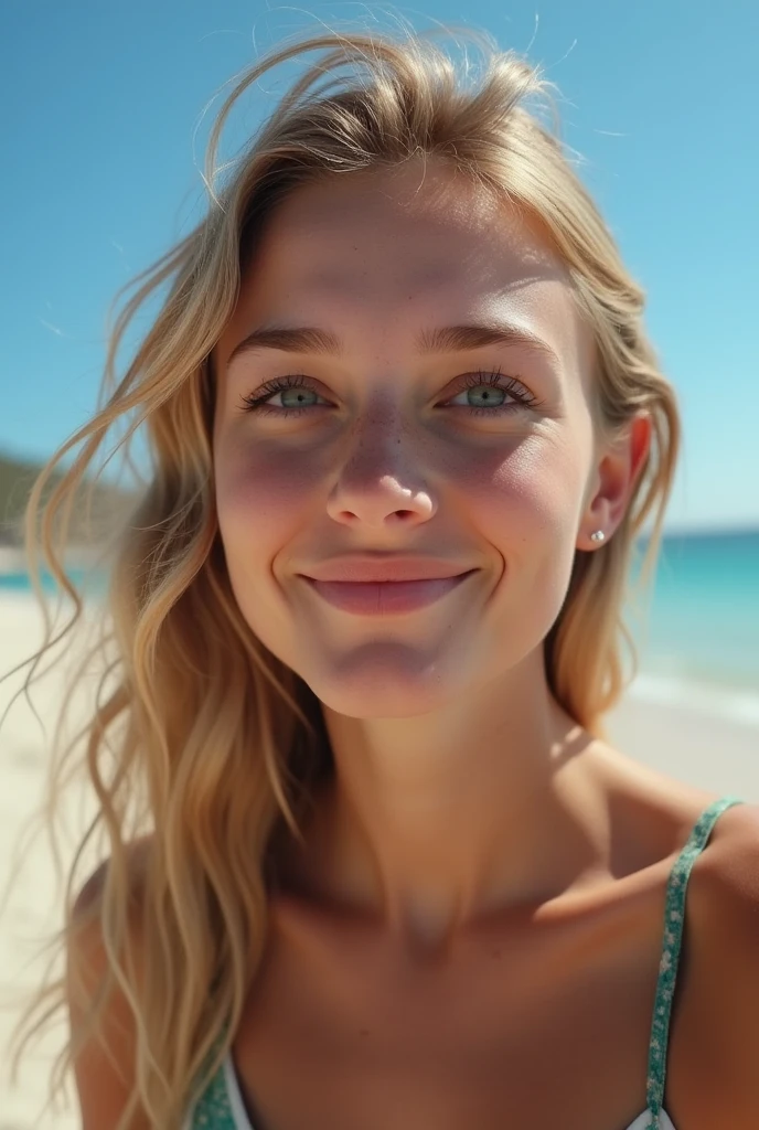 same face but at the beach