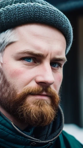 An Icelandic man focus on face photo with color