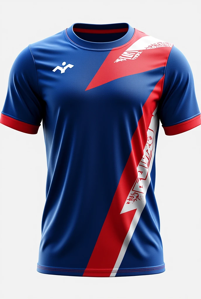 Blue, Red and White Sando Jersey design for Volleyball Men