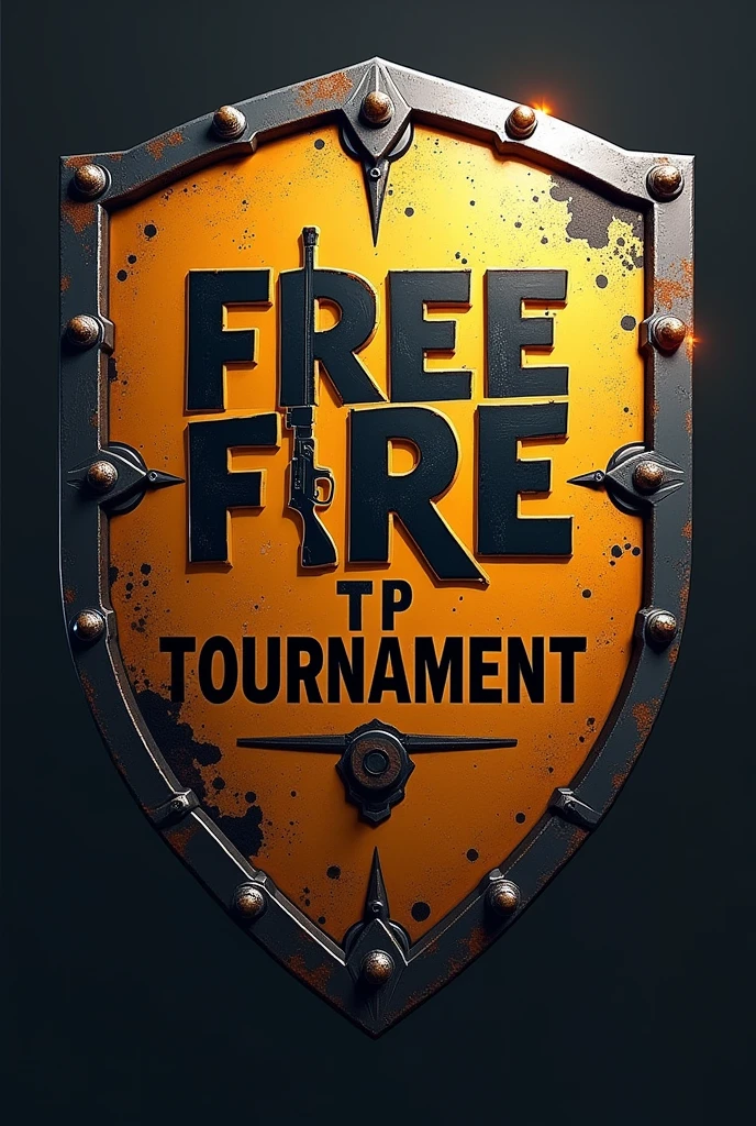 Create a shield for "Free Fire TP Tournament" with inspiration from the Free Fire game and the ninth region of Chile. It should say on the shield "Free Fire TP Tournament"