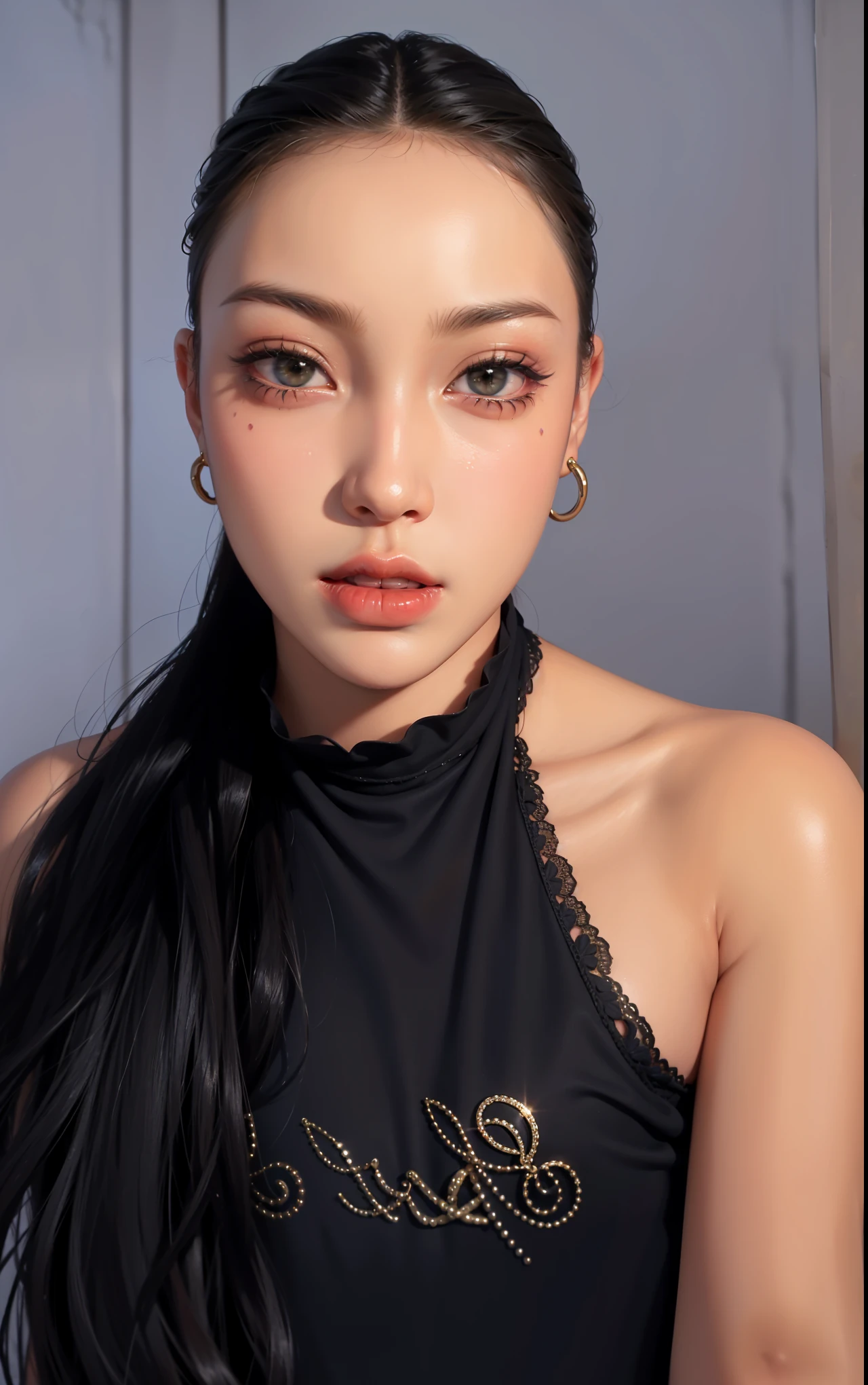 Royal sisters,Exquisite eyes,Frozen Queen,Put the crown on your head,Detailed facial expressions body,Tall and big,Glamorous characters,Leg length,4K,HD,Sensual,White translucent lace,白皙full image,Little cherry mouth,Beautiful and lovely,full image,Glossy Gel Coat,Vampire Queen in luxurious robes,Have a tattoo(Intricate tattoo designs),Ice Princess,Rich facial details,Gold diamonds,Luxurious and exquisite jewelry,Dark Skin,thick lips