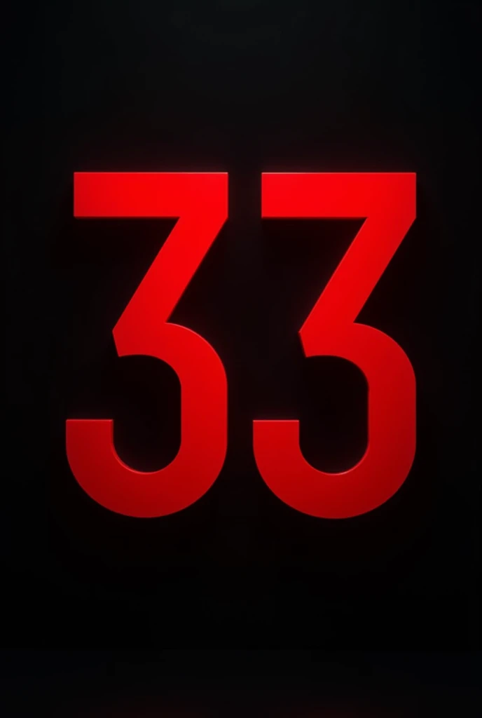 Number 33 in red on a black background 