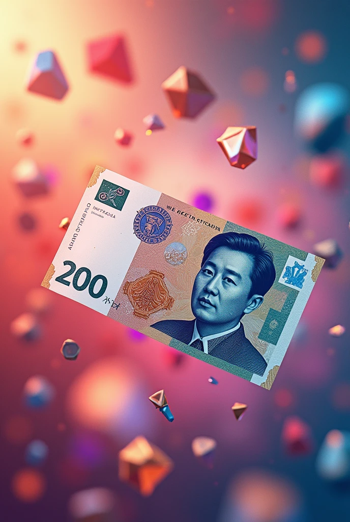 (₩ Korean won currency pictured background random