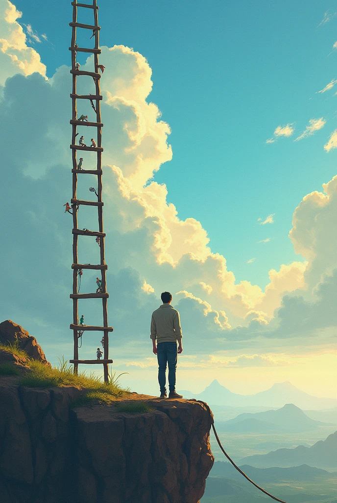 When stepping on the ladder of success, stop fearing failure.)


