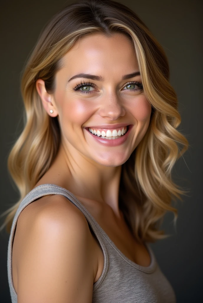 Hollywood stars Scarlett Johansson smiling
