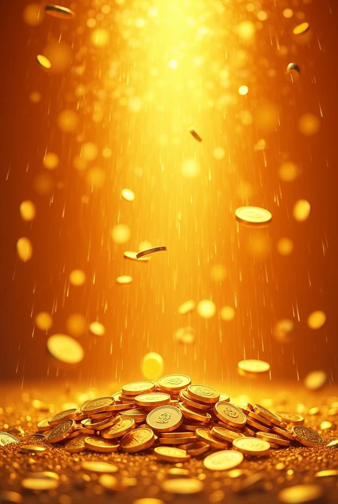 Create one poster with a lot of gold coin falling down, with orange background colour, and product name inside the poster : "Jackpot Gold Estimated Jackpot 1 amount RM 8 ,522 ,000".
