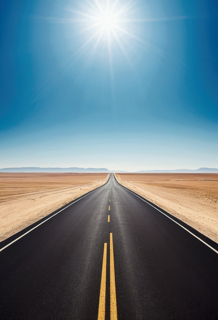 Photo of the infinite road on a sunny day