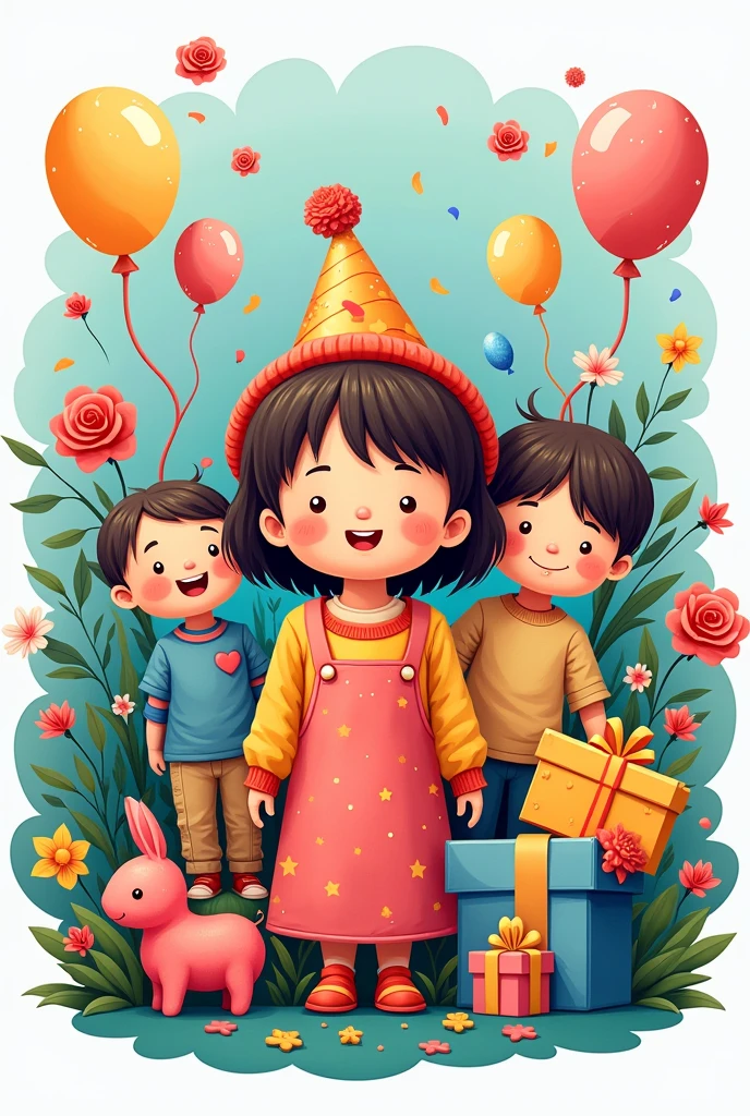 My sales logo with clothing items children's toys many colors eternal roses gifts balloons