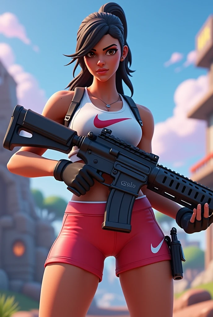 Fortnite girl wearing pro Nike shorts with huge gyatt 