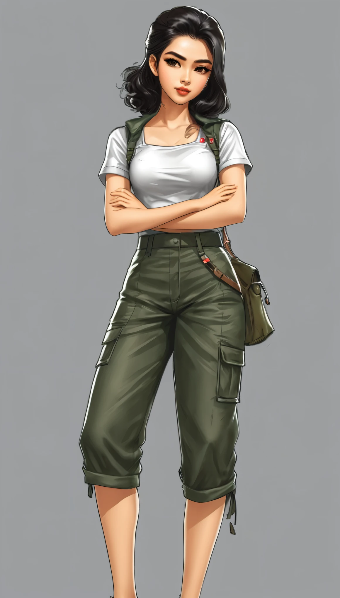 in style of Che Abu Bakar
1 girl,character concept design,half body,gravure_pose