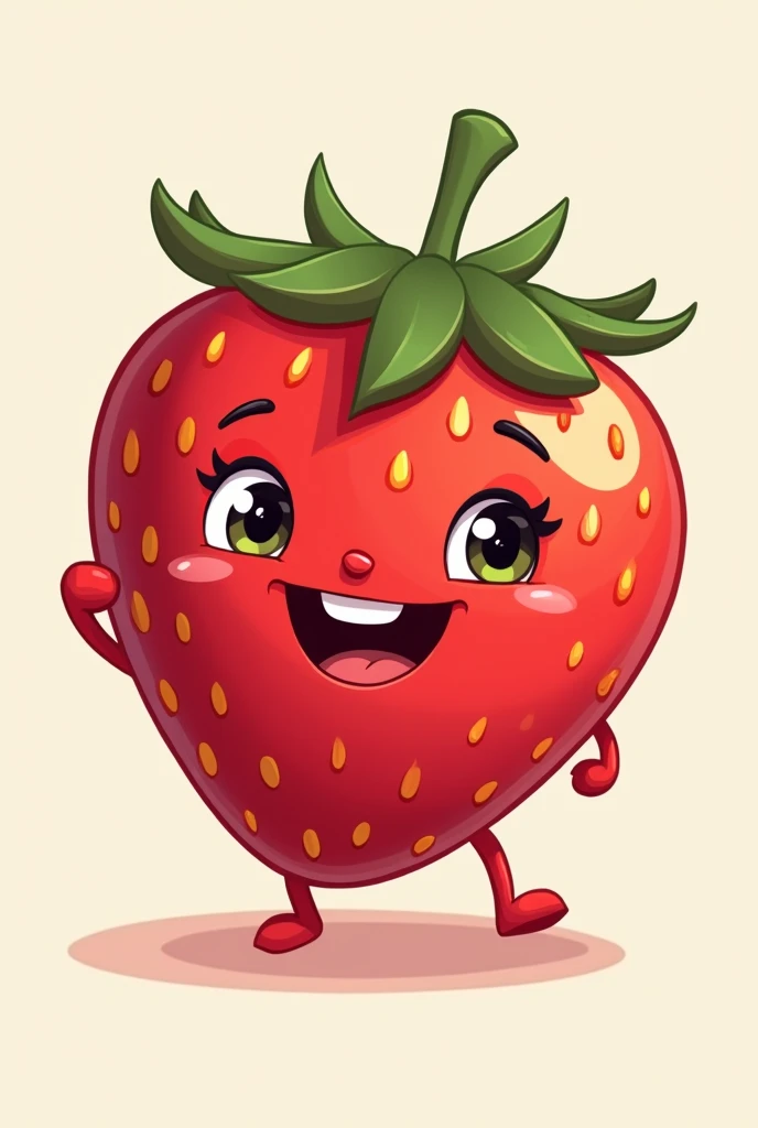Un logotipo redondo de Strawberry jam animado con una carita, with a title "Strawberry jam"