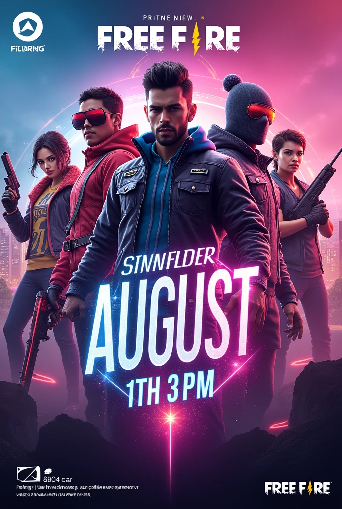 Make a banner for tournament of FREE FIRE game on 14 August at 3 P.M. entery fees 39 rupees and first prize is 200 second is 150 and third is 100 rupees . add a note that to register DM me "