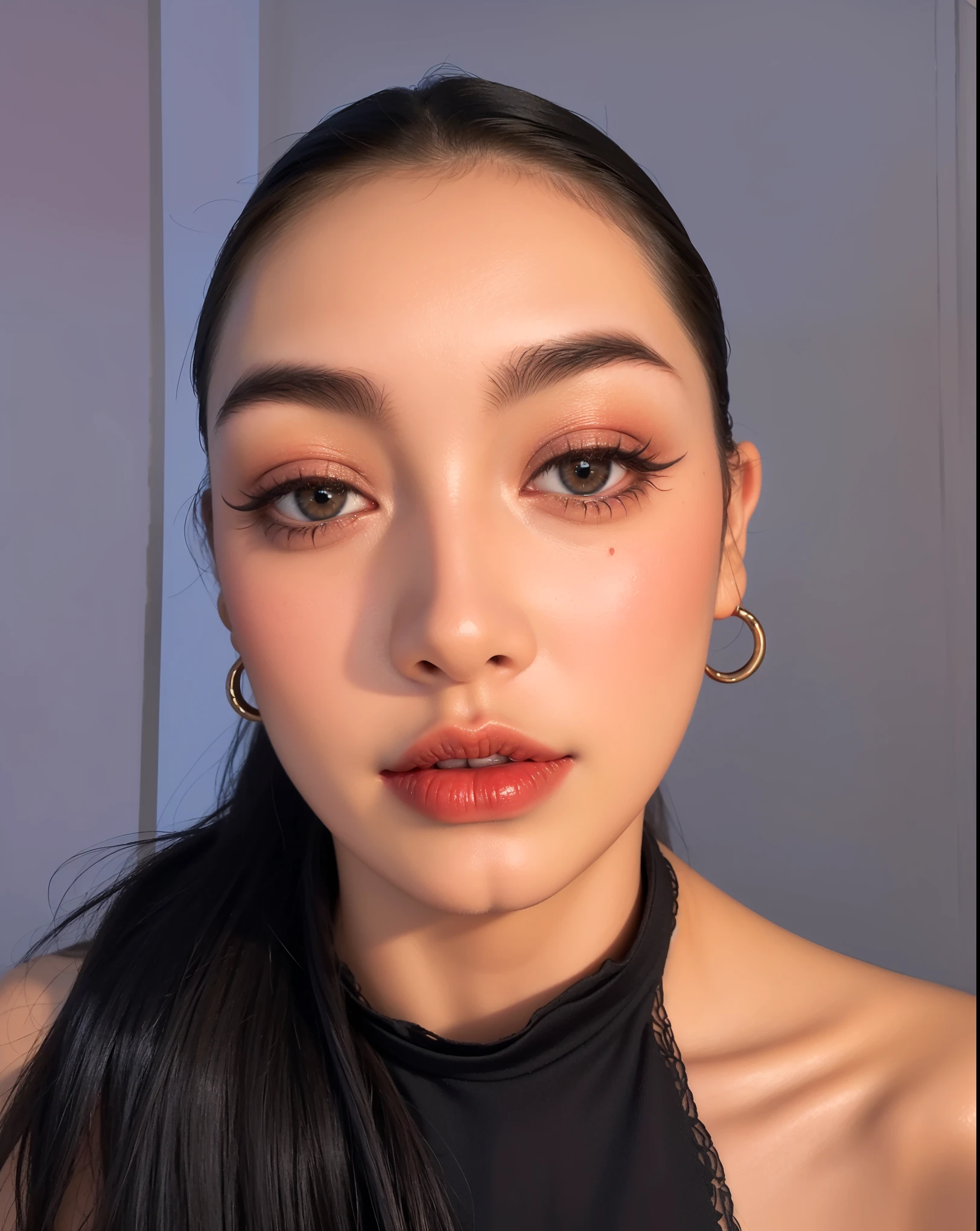 Royal princess，Extremely detailed, Delicate face, Stock Photography , Portrait 400, F1 Camera Lens.6, rich and colorful, Surrealism, Realistic textures, Dramatic Lighting, Thin Film Distiller 800 (8K, original photo, Better quality, masterpiece: 1.2), Extremely detailed, (Extremely delicate skin: 1.2), 8K ultra high definition, SLR camera, Soft Light, high quality.Fire Queen，Blue pupils，Wear red lipstick，Have a tattoo，The tattoo is very three-dimensional，Gorgeous and intricate tattoo designs，Dark eyeshadow，Sexy thick lips(Red lipstick)，Gorgeous pearl and gemstone decoration，手臂上Have a tattoo，apply lipstick