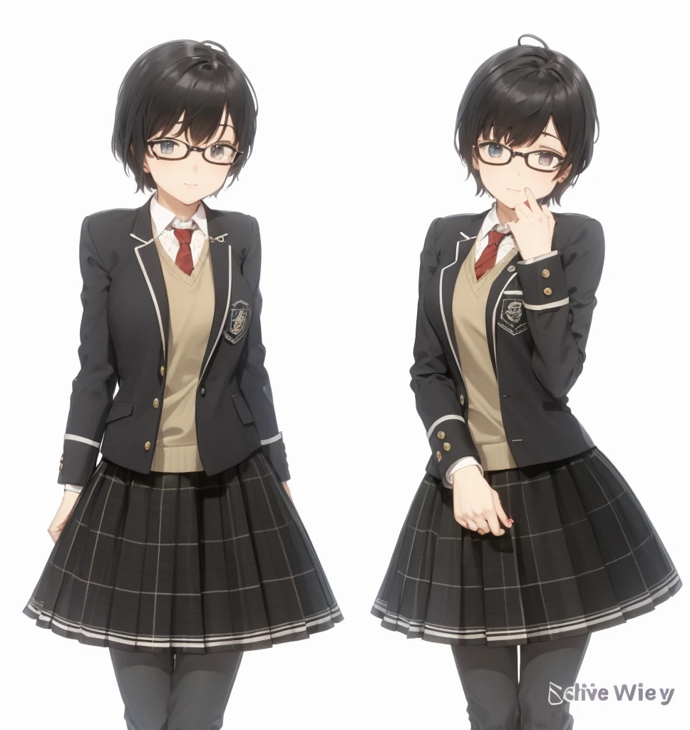 twins with short black hair and glasses