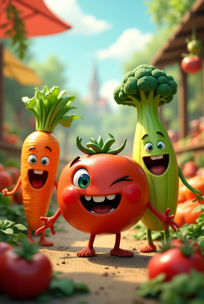Personified fruits and vegetables 