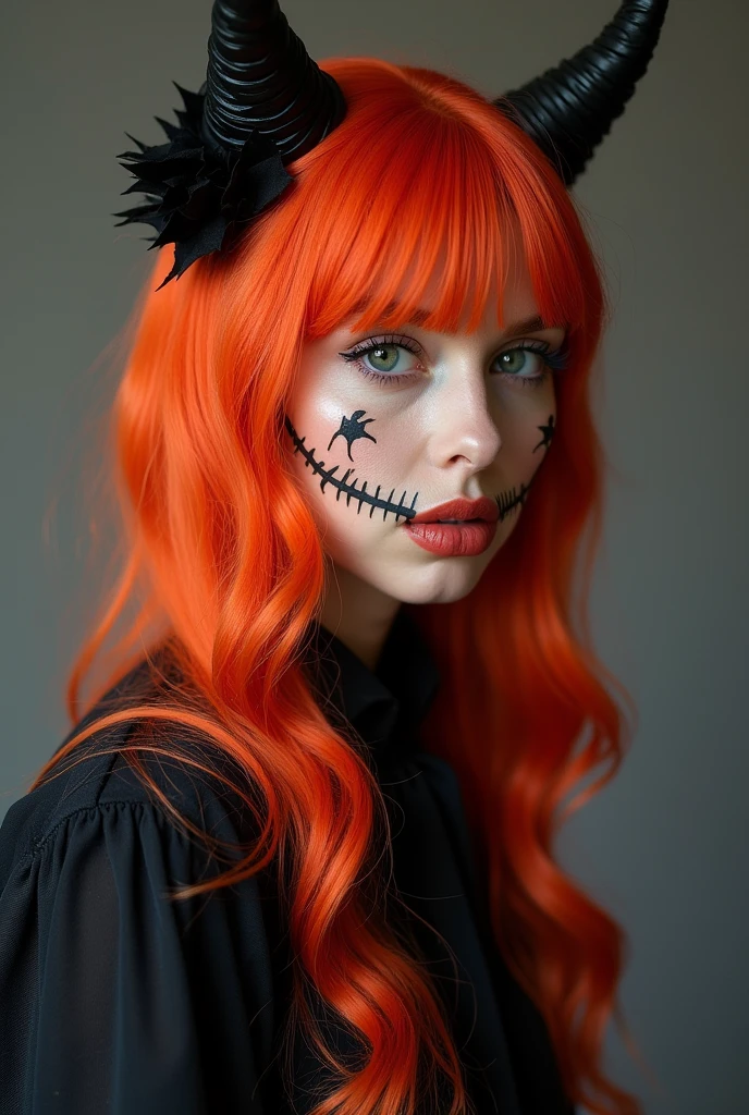 Halloween woman High layer hairstyle No hair accessories