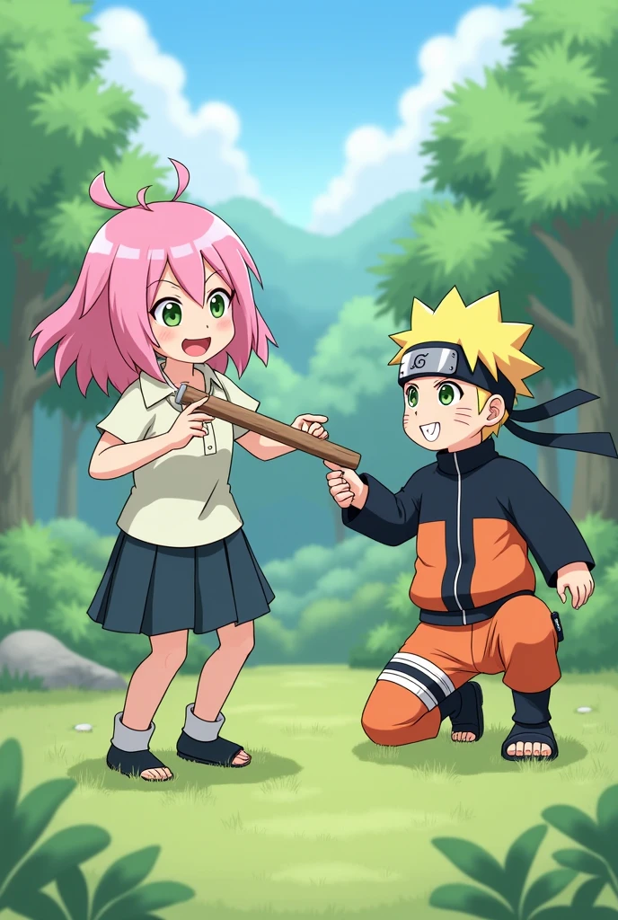 Sakura enjoying Naruto's stick