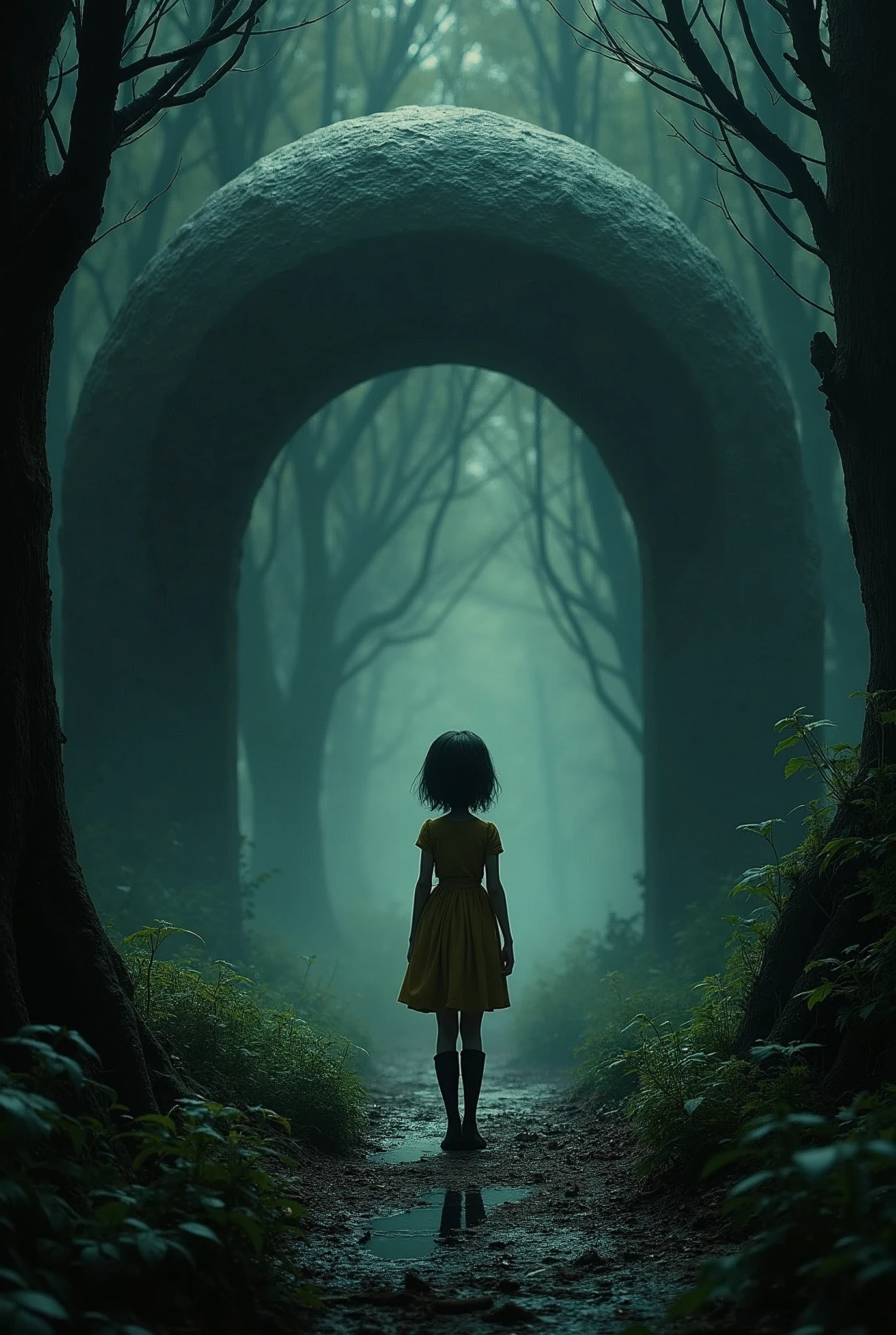 Generate an image of the movie Coraline and the Secret World with a dark fantasy aesthetic.