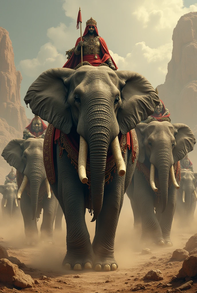 Ancient team of psychic warrior elephants
