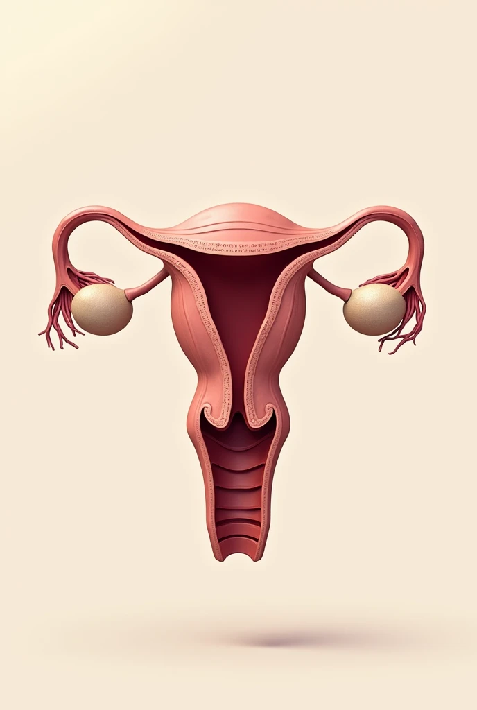 Realistic women's uterus, schematic illustration