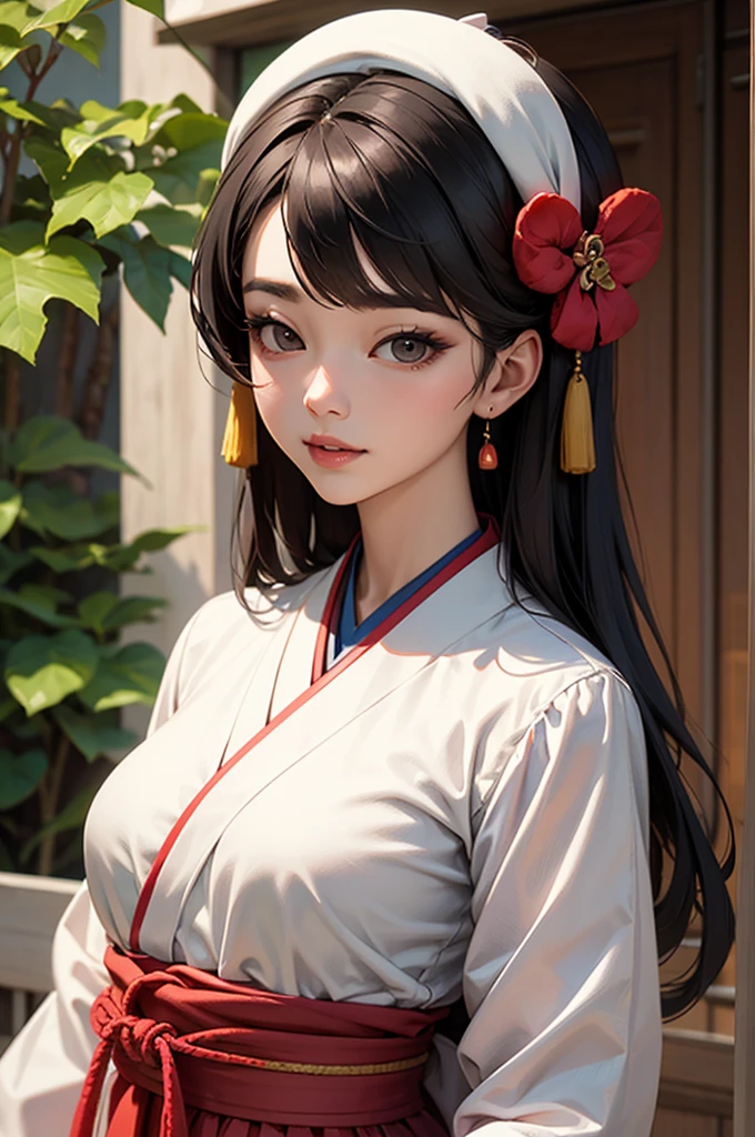 one person 16th century korean woman, hanbok, traditional korean clothing, portrait, upper body, sexy beauty, seductive, mature, sensual