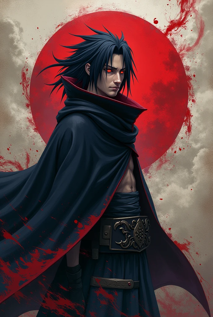 suppose I want to paint a wall on the occasion of my country being liberated. Now make a madara uchiha " wake up to reality " themed artwork with flag on it