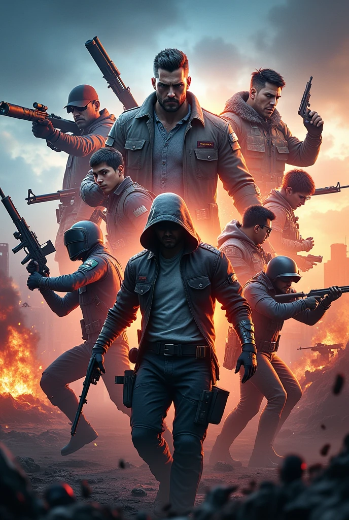 shadow fight 3, shadow fight 4, free fire, pubg, all in one image