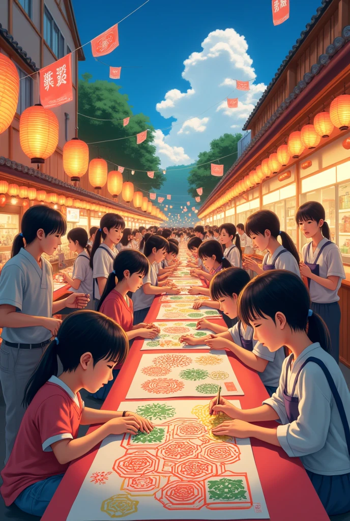 Japanese Summer Festivals Die cutting A wide range of people from small children to high school students can enjoy it.