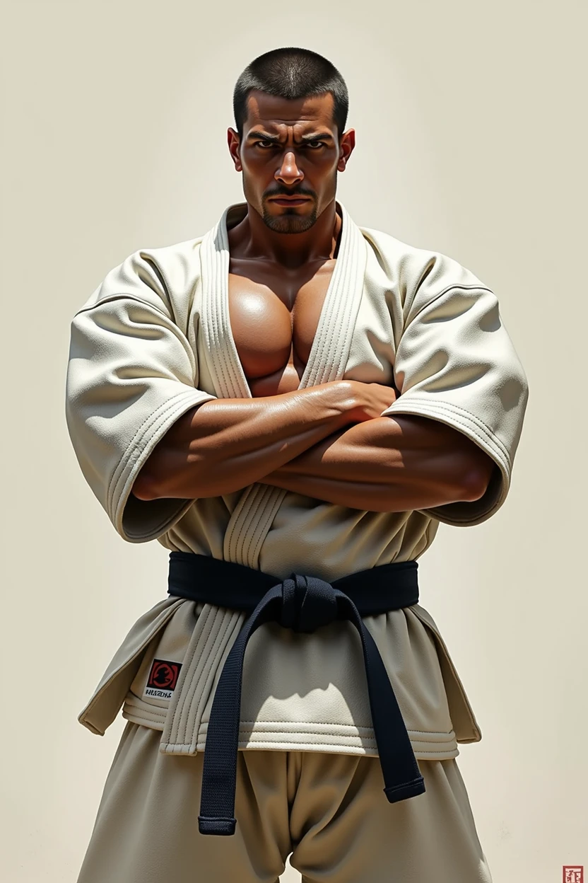 Judo fighter, crossed arms